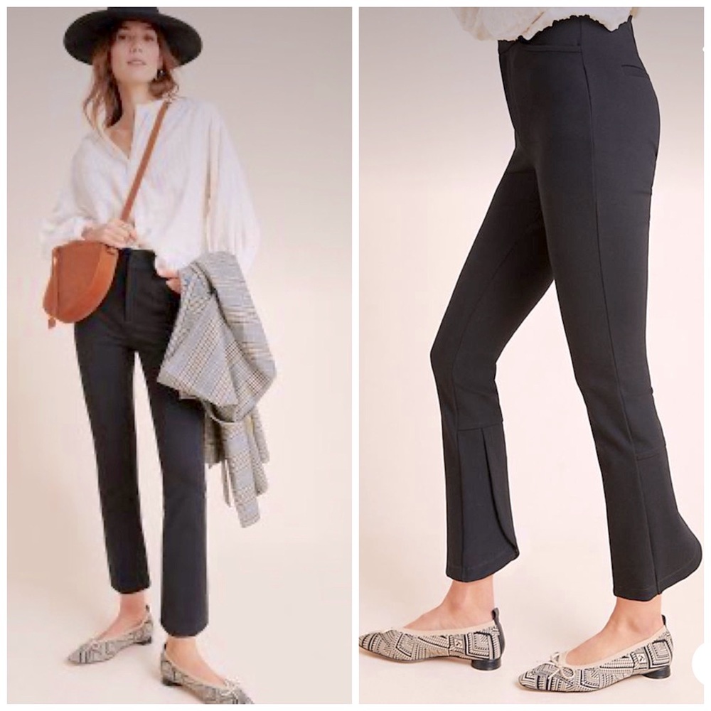 Anthropologie Essential Tulip Hem Pants in Black